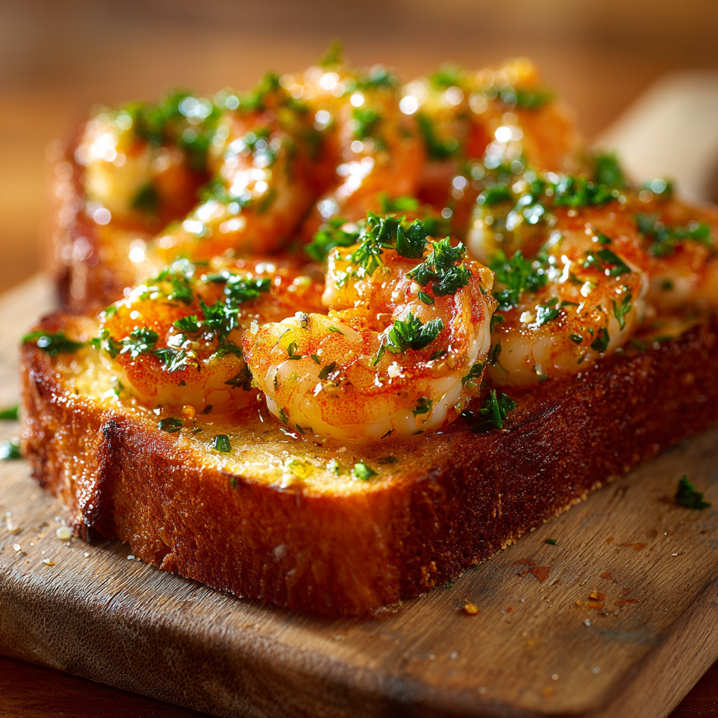 Garlic Butter Shrimp Toast Recipe - Recipe Image