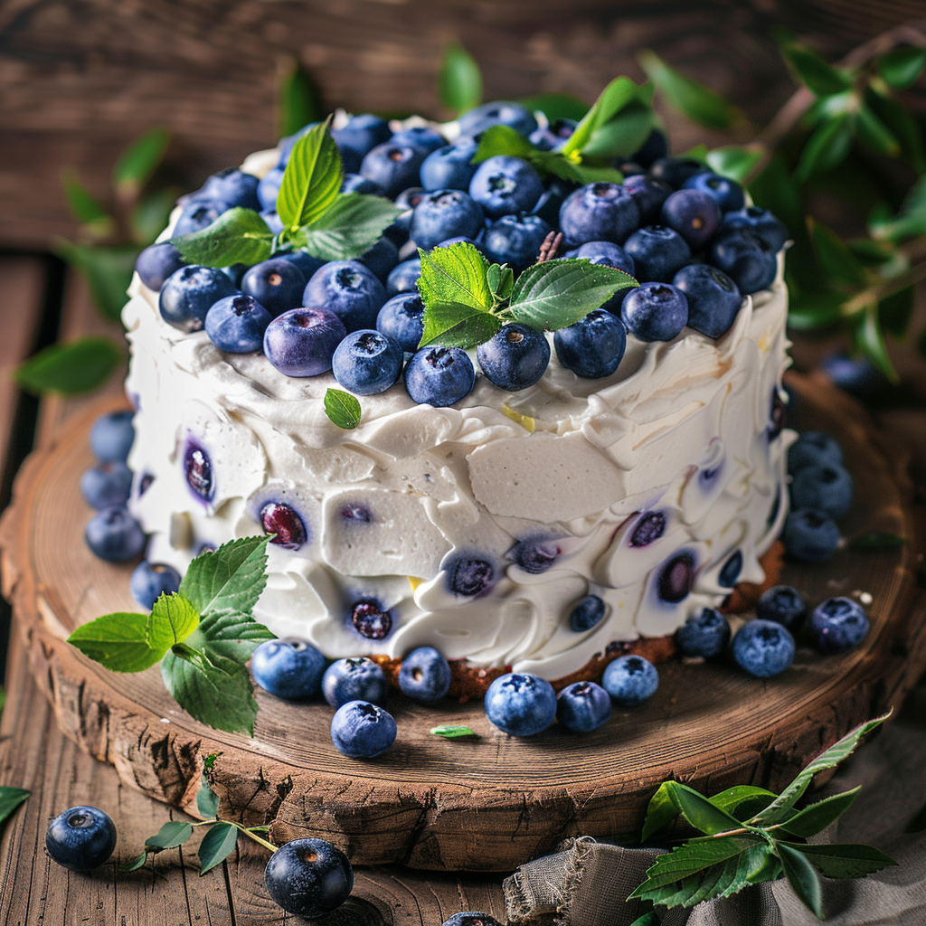 Blueberry Lemon Cream Cake Recipe - Recipe Image