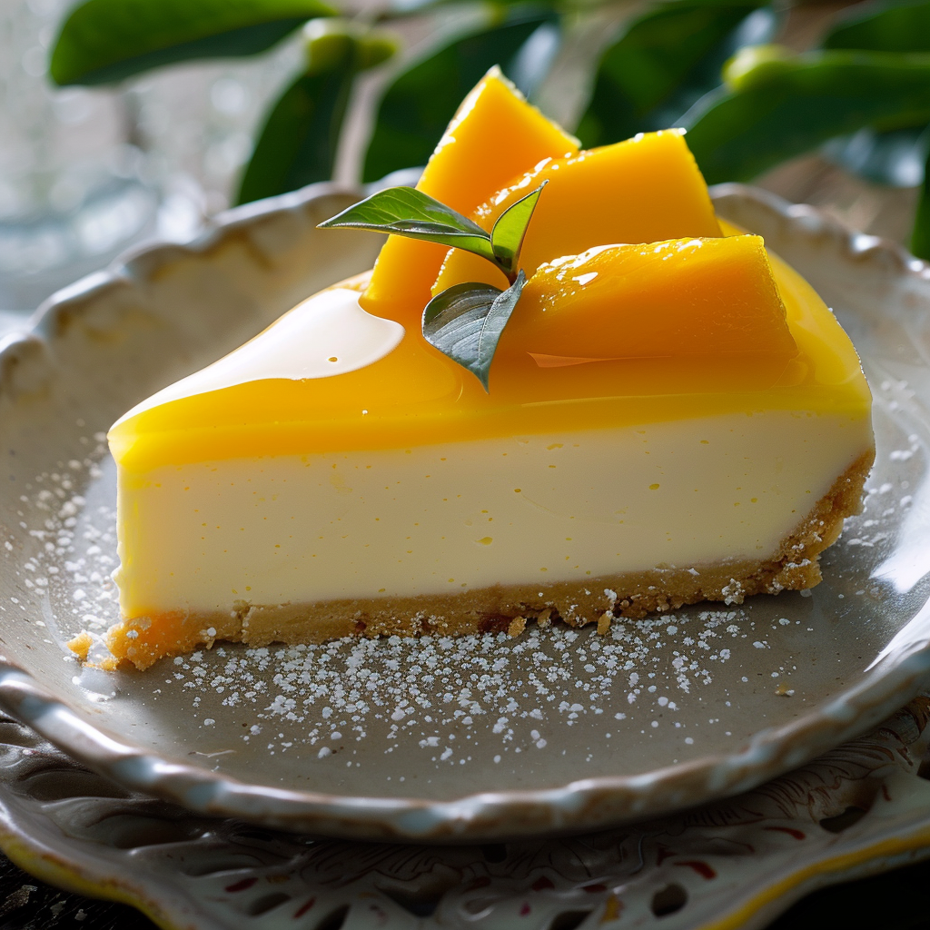 Mango Cheesecake Delight Cake Recipe 3 Mango Cheesecake Delight Cake Recipe - Recipe Image