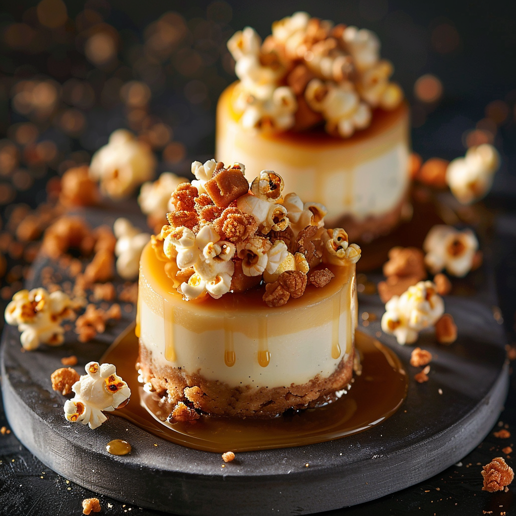 Caramel Popcorn Cheesecake 🍿 Recipe - Recipe Image
