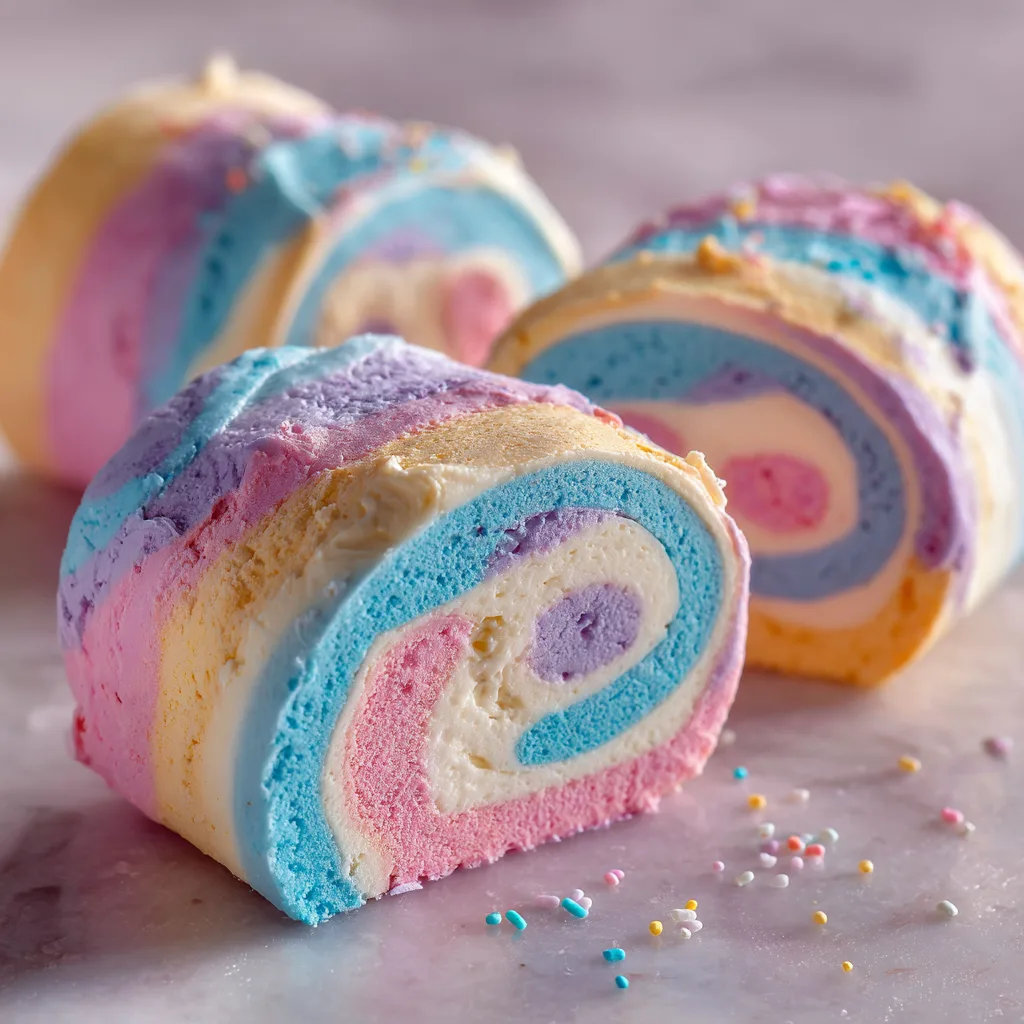 Cotton Candy Ice Cream Rolls 🍭 Recipe - Recipe Image