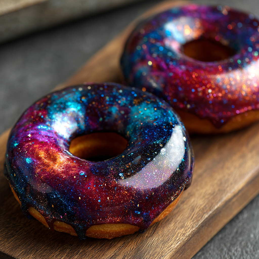 Galaxy Mirror Glaze Donuts 🌌 Recipe