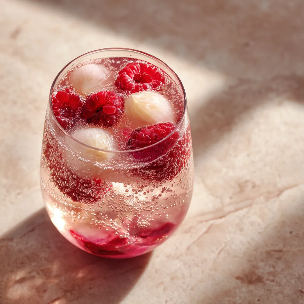 Sparkling Raspberry Lychee Cooler Recipe 2 Sparkling Raspberry Lychee Cooler Recipe - Recipe Image