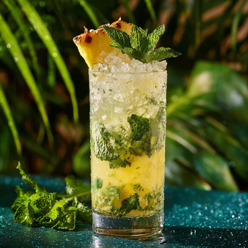 Pineapple Ginger Mojito (Non-Alcoholic) Recipe - Recipe Image