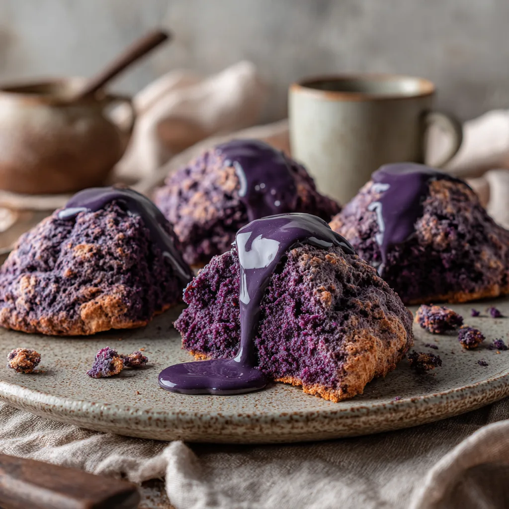 Ube Scones with Ube Glaze Recipe - Recipe Image