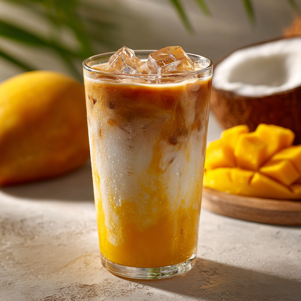 Mango Coconut Iced Latte Recipe 3 Mango Coconut Iced Latte Recipe - Recipe Image