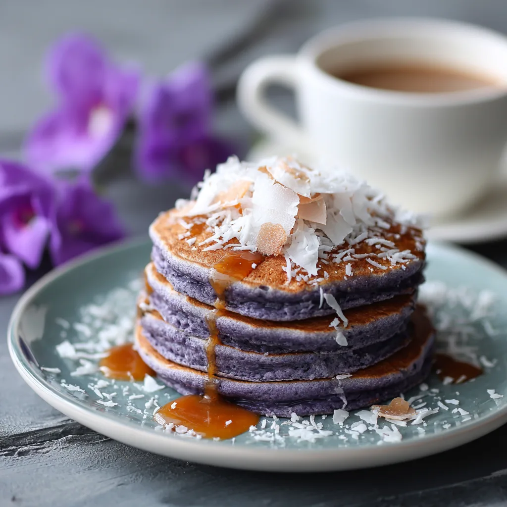 Ube Coconut Pancakes Recipe - Recipe Image