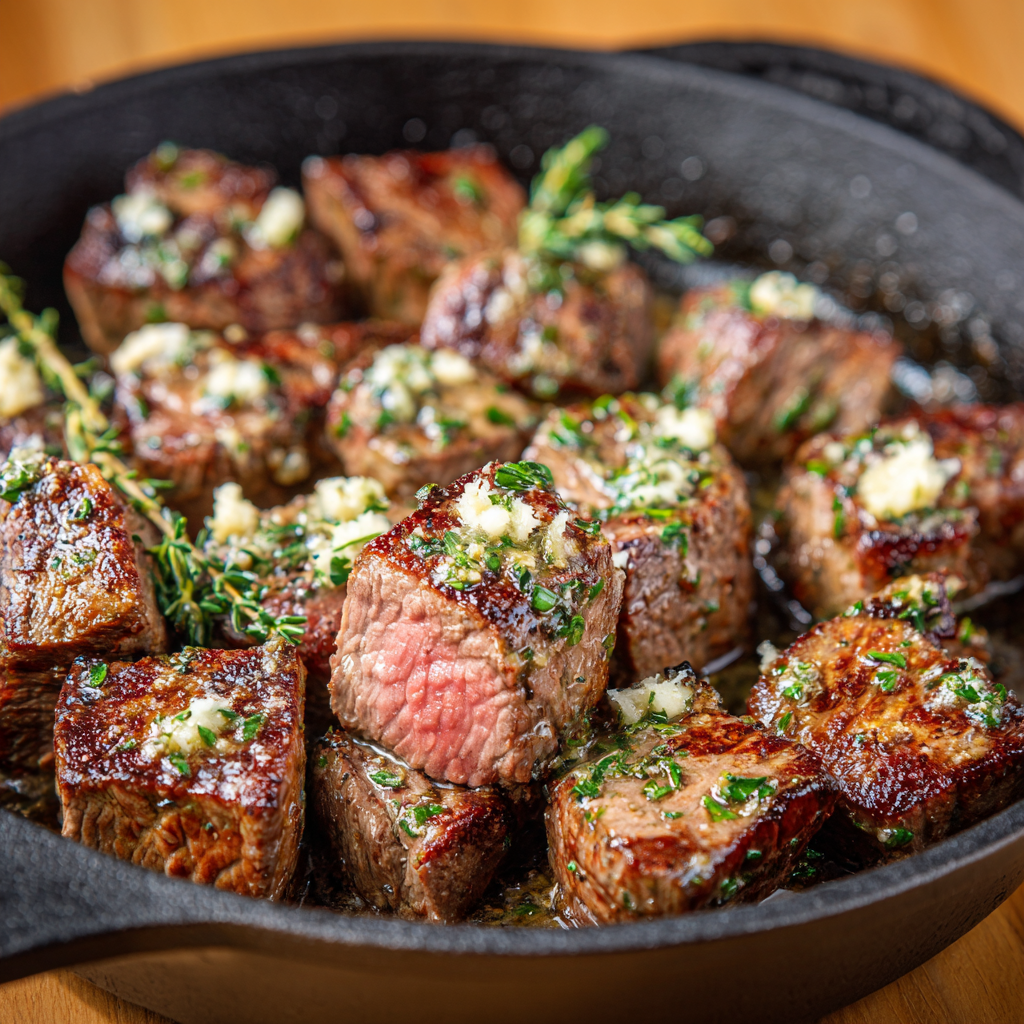Garlic Butter Steak Bites Recipe 2 Garlic Butter Steak Bites Recipe - Recipe Image