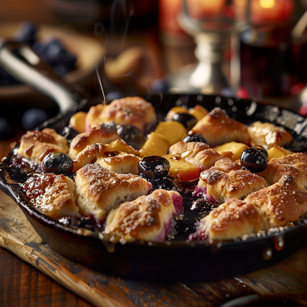 Easy Homemade Peach & Blueberry Grunt Recipe - Recipe Image