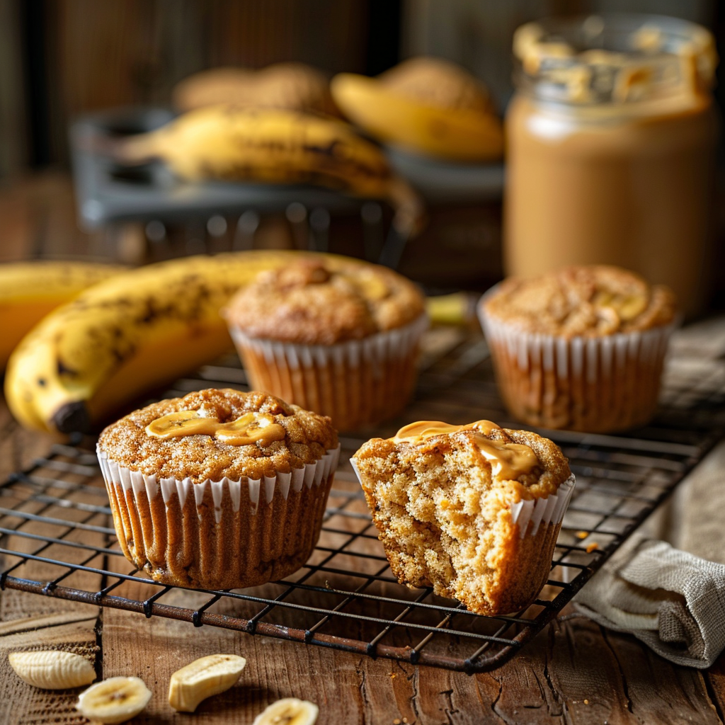 Peanut Butter Banana Muffins Recipe - Recipe Image