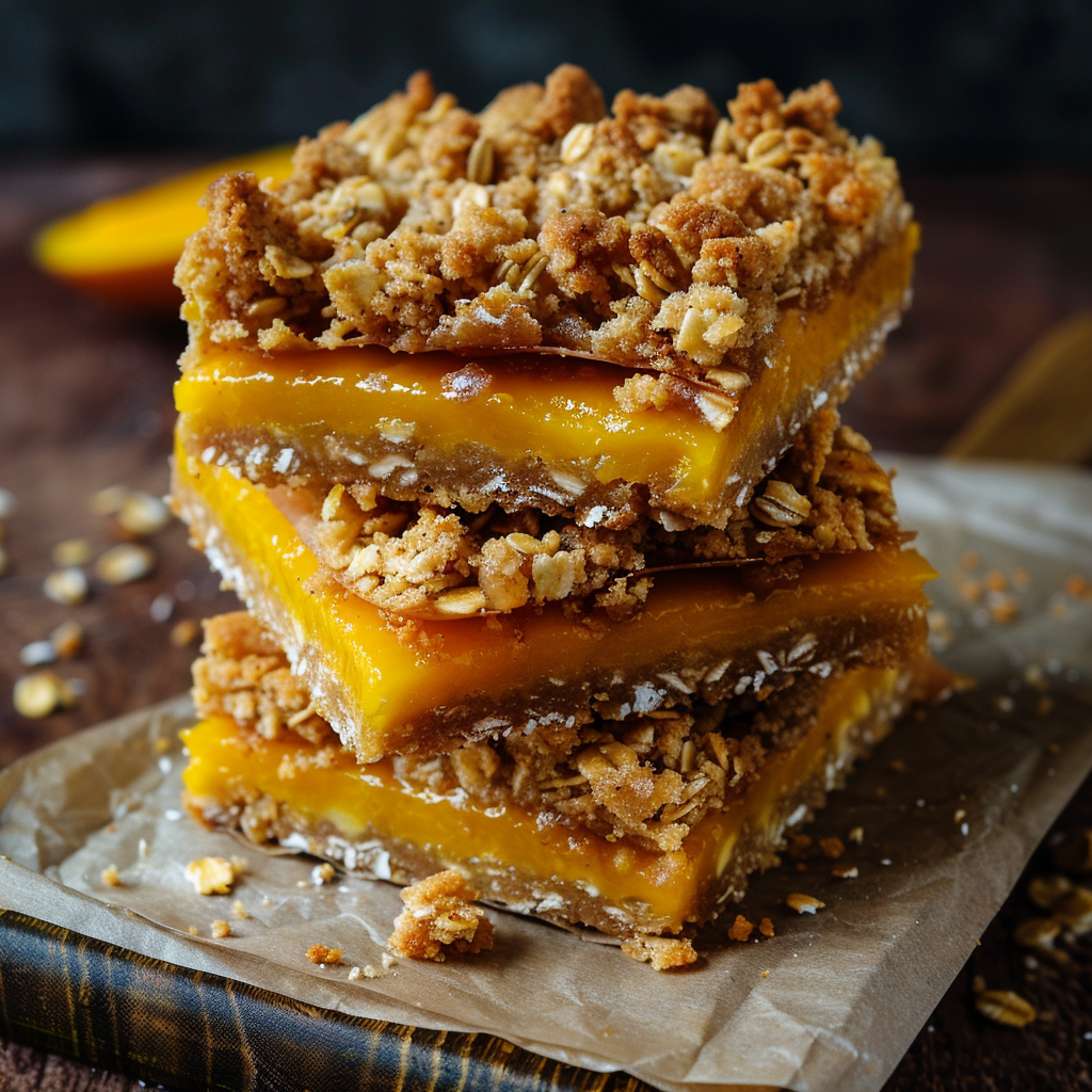 Mango Oatmeal Crumble Bars Recipe - Recipe Image
