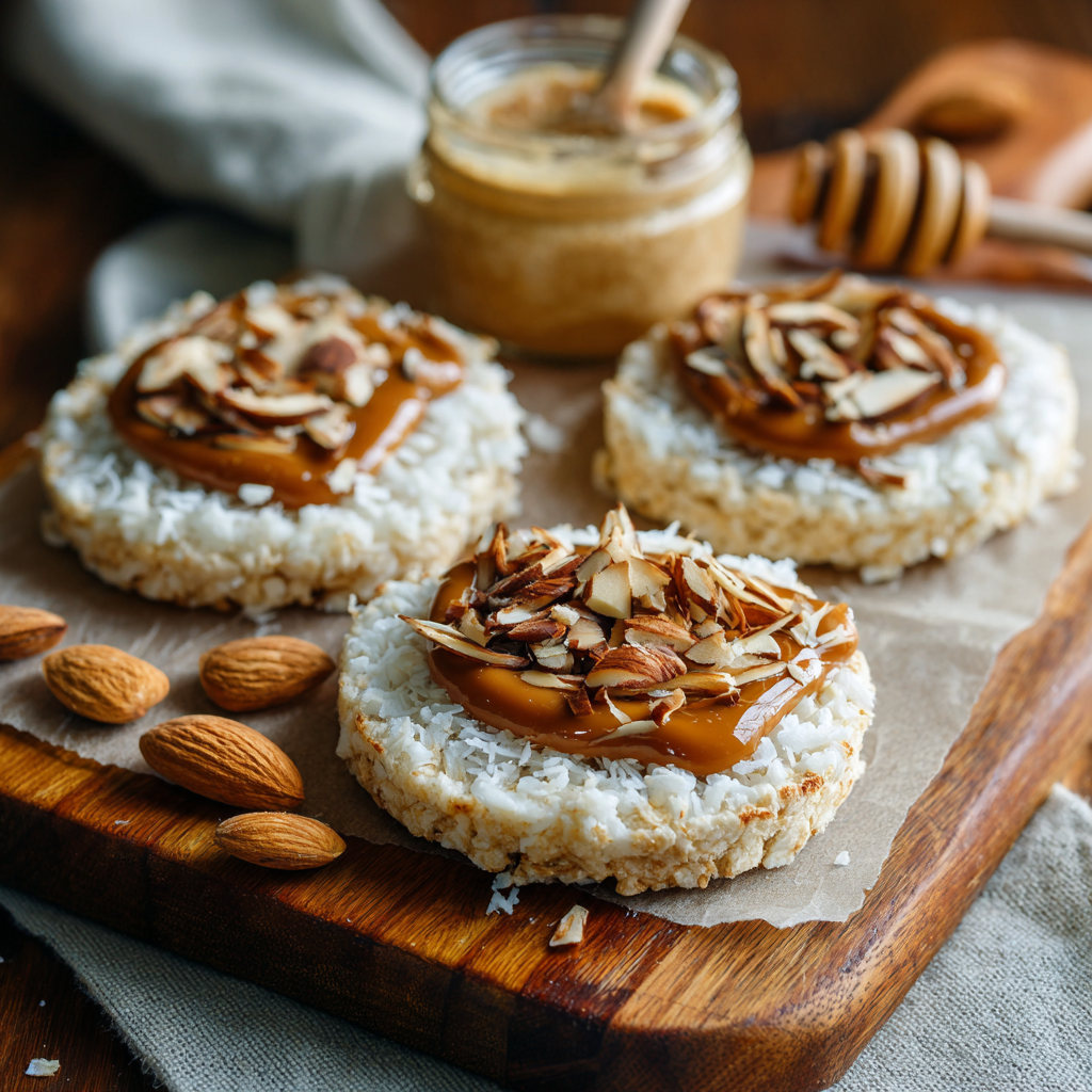 Almond Butter Rice Cakes Recipe 2 Almond Butter Rice Cakes Recipe - Recipe Image