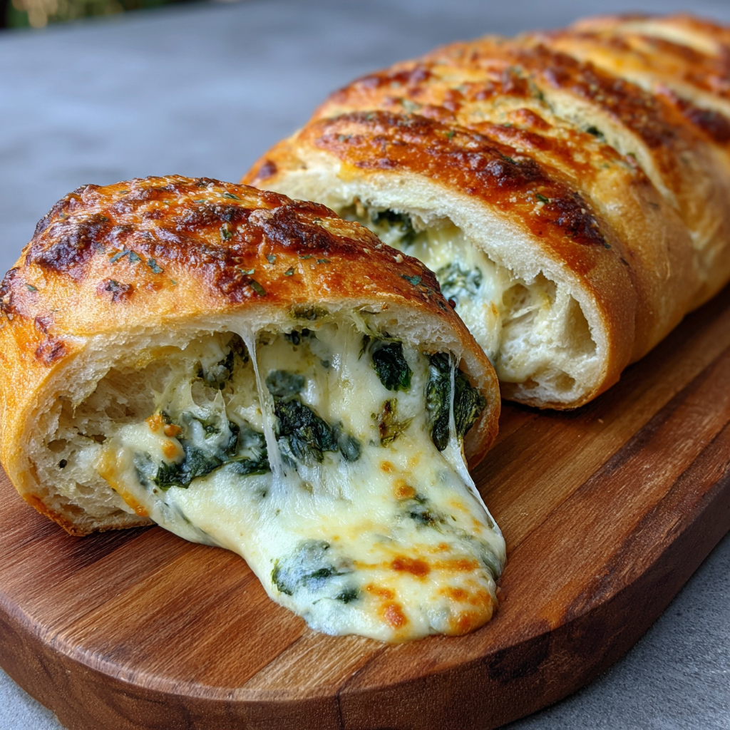 Spinach Cheese Stuffed Bread Recipe - Recipe Image