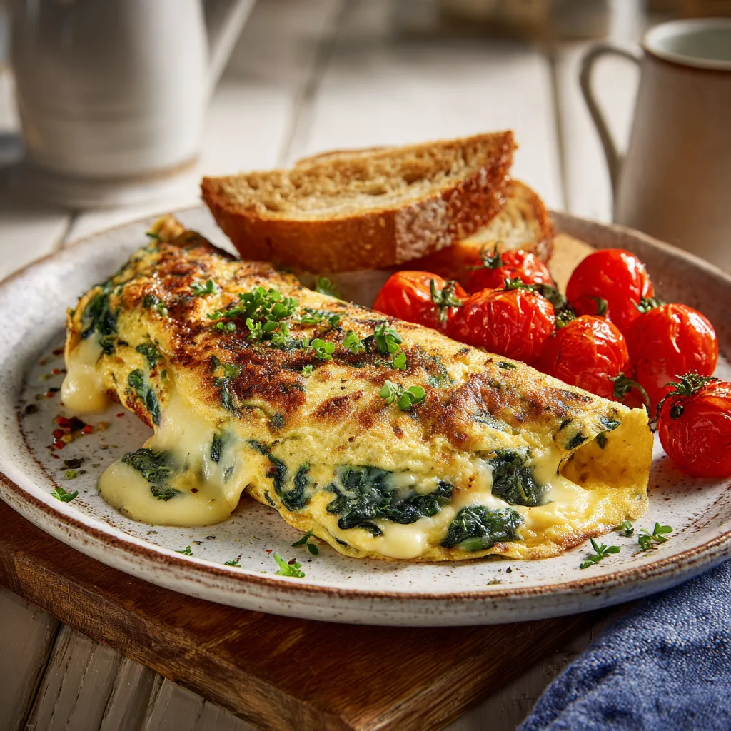 Spinach Cheese Omelette Recipe - Recipe Image
