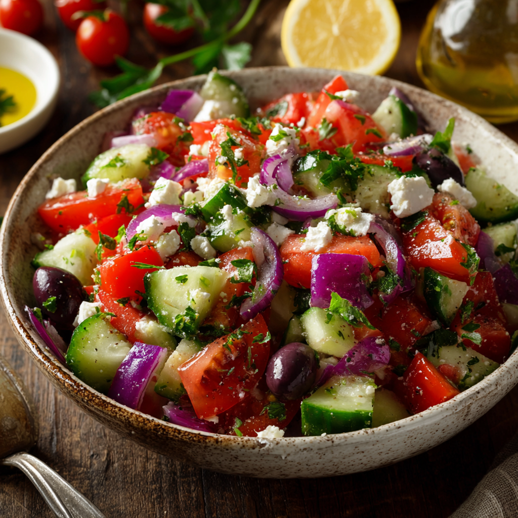 Mediterranean Tomato Cucumber Salad Recipe - Recipe Image