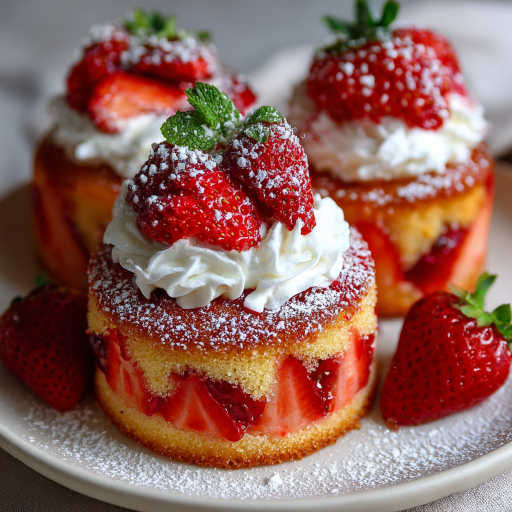 Strawberry Mini Cake Recipe - Recipe Image
