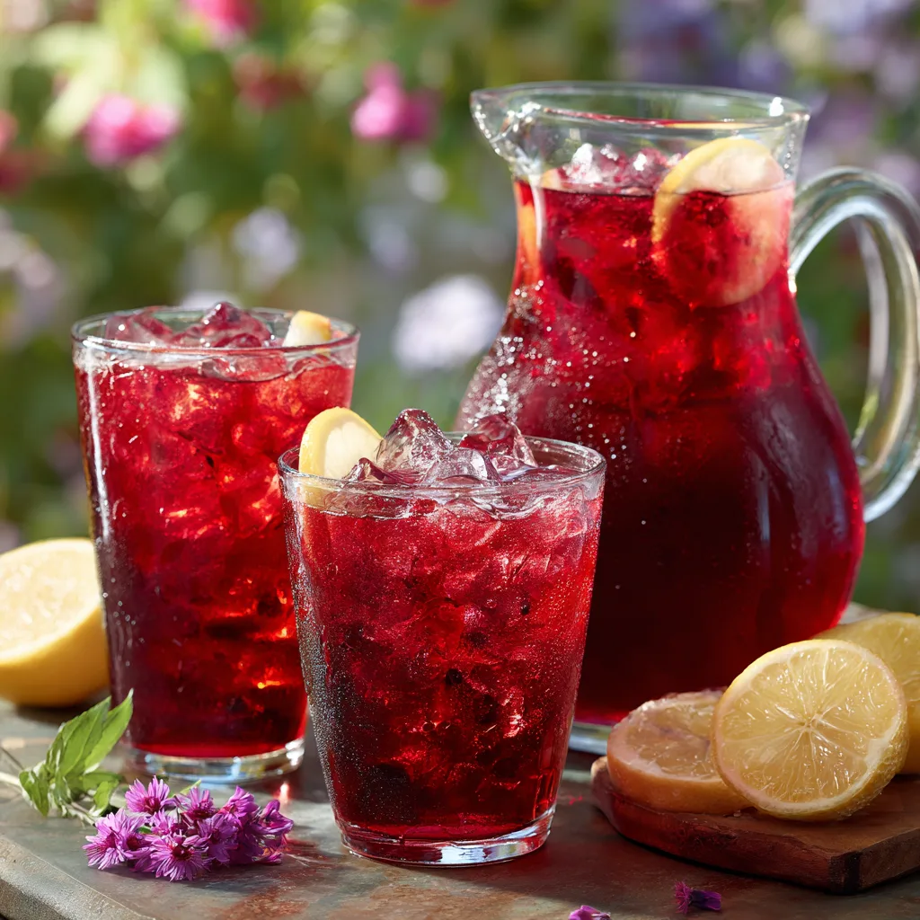 Hibiscus Iced Tea Cooler Recipe 3 Hibiscus Iced Tea Cooler Recipe - Recipe Image