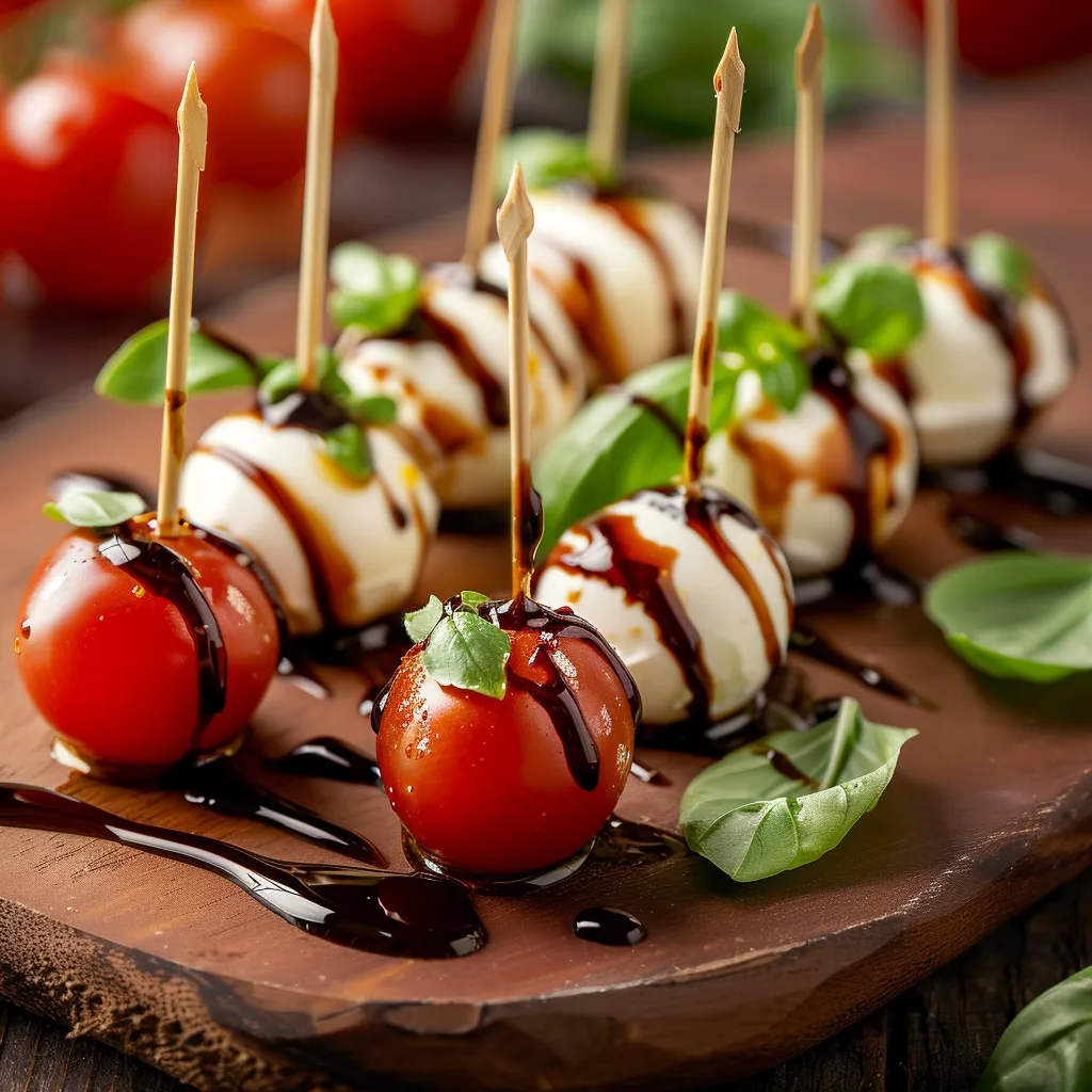 Mini Caprese Bites Recipe 3 Mini Caprese Bites Recipe - Recipe Image