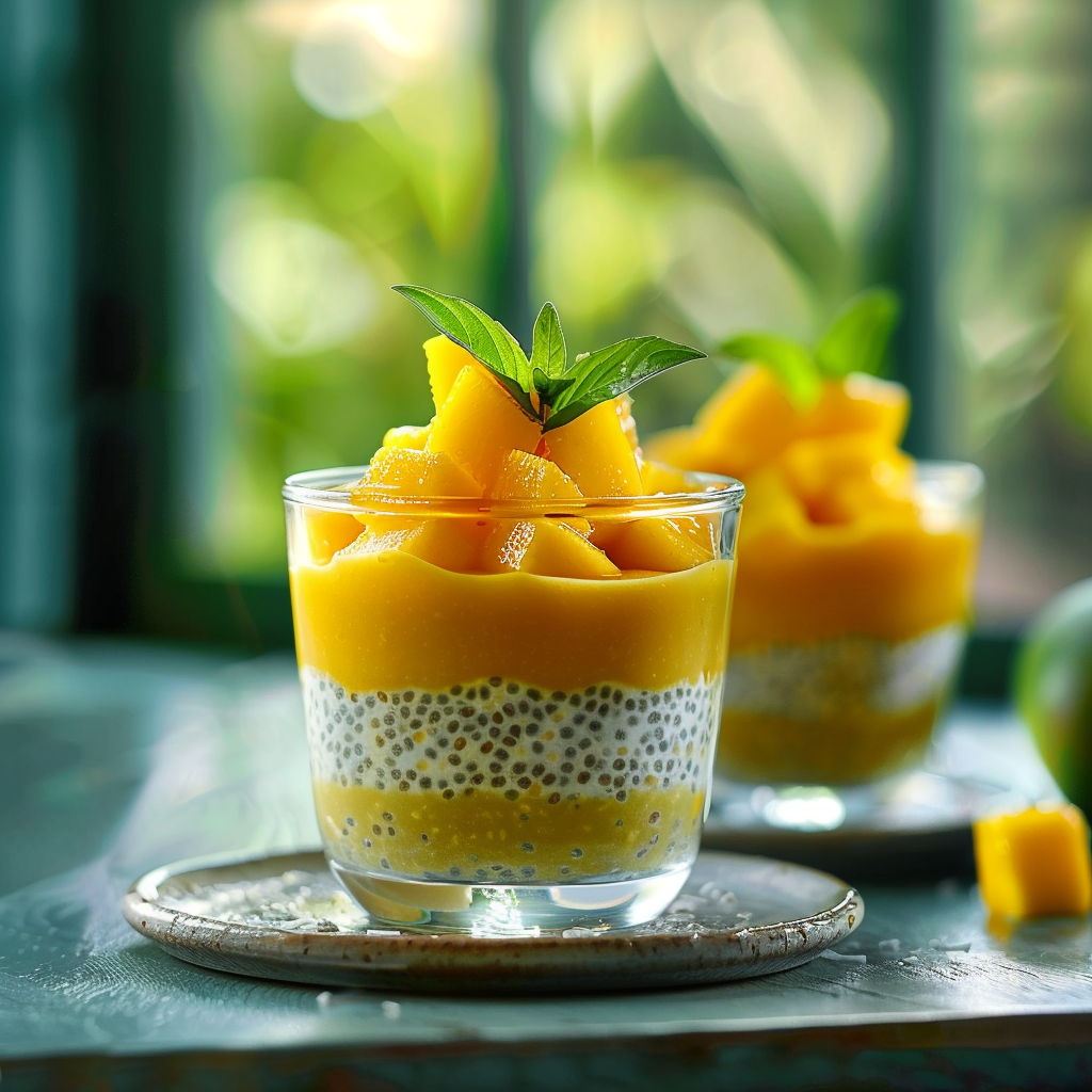 Mango Coconut Chia Cups Recipe 2 Mango Coconut Chia Cups Recipe - Recipe Image