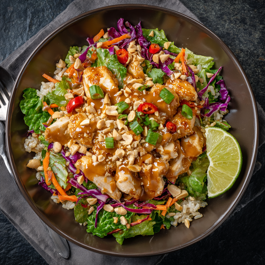 Thai Peanut Chicken Bowl Recipe - Recipe Image