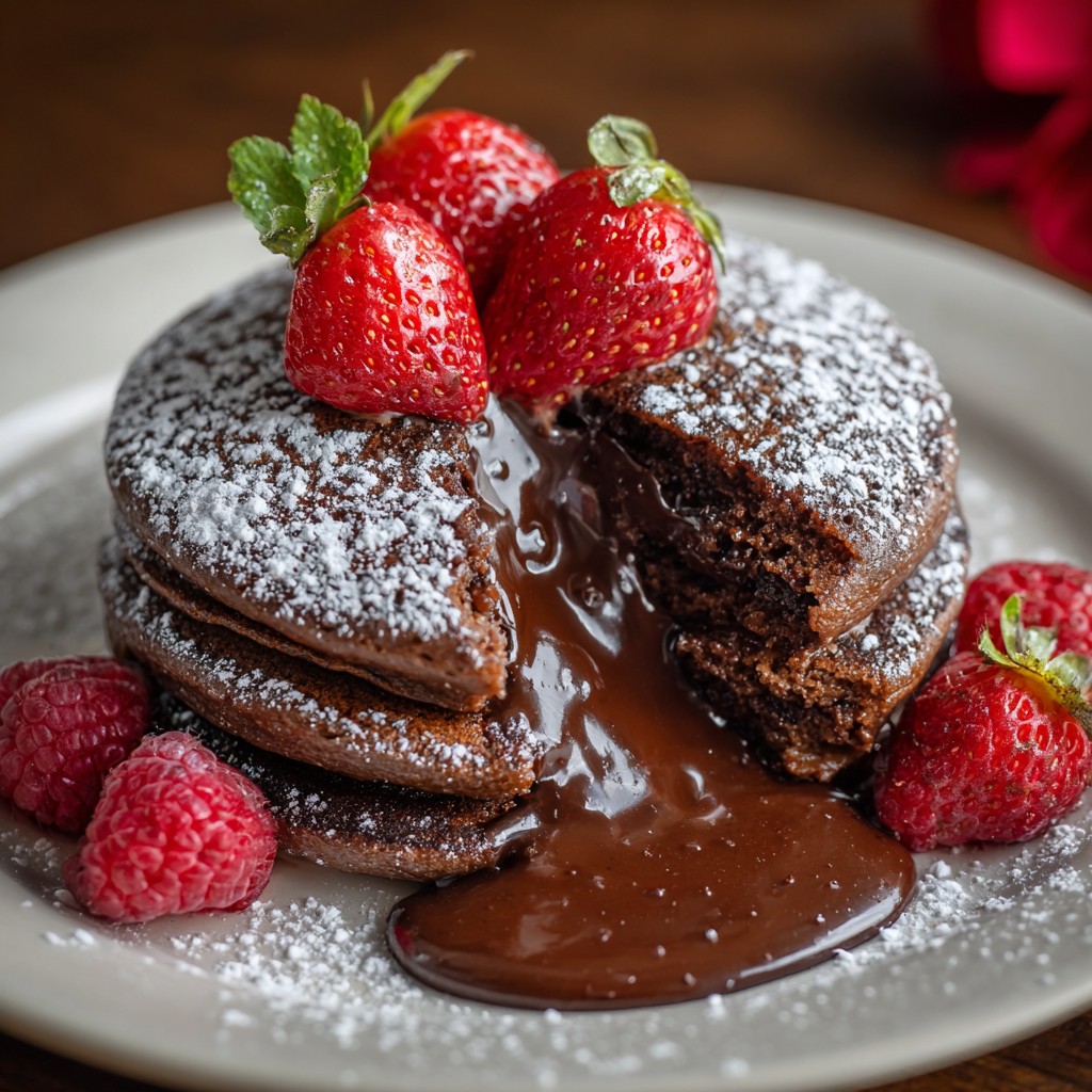 "Chocolate Lava Pancakes Recipe