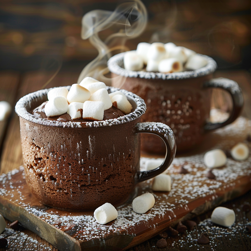 Hot Chocolate Mug Cakes For Two Recipe - Recipe Image