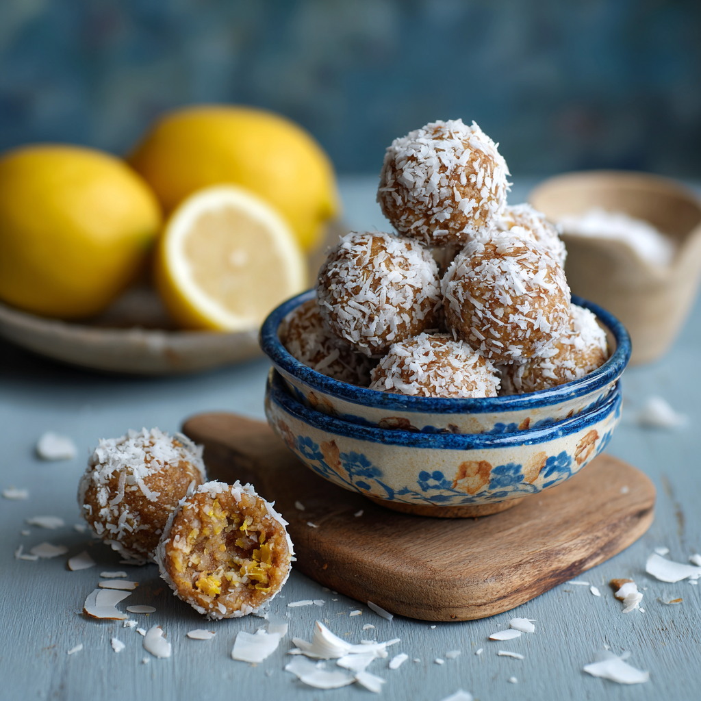 Lemon Coconut Energy Balls Recipe - Recipe Image