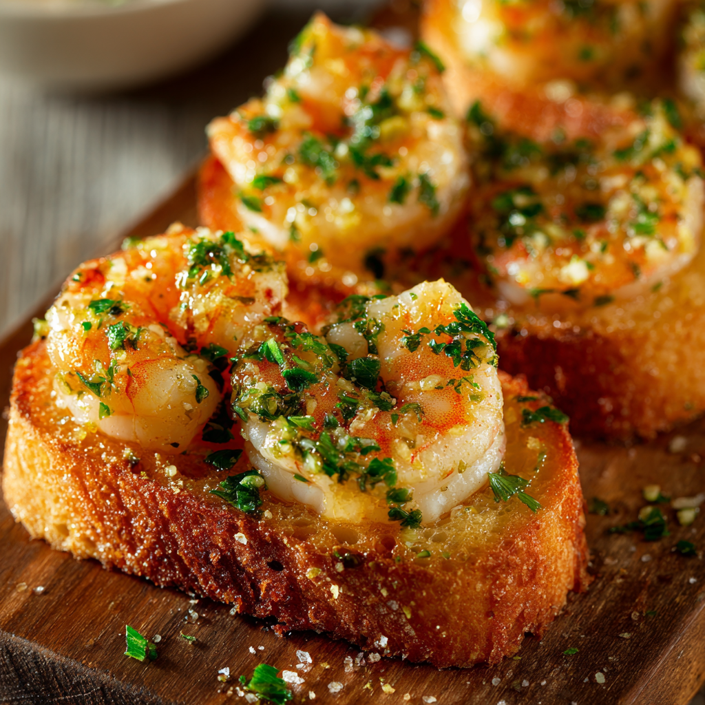 Garlic Butter Shrimp Toast Recipe - Recipe Image