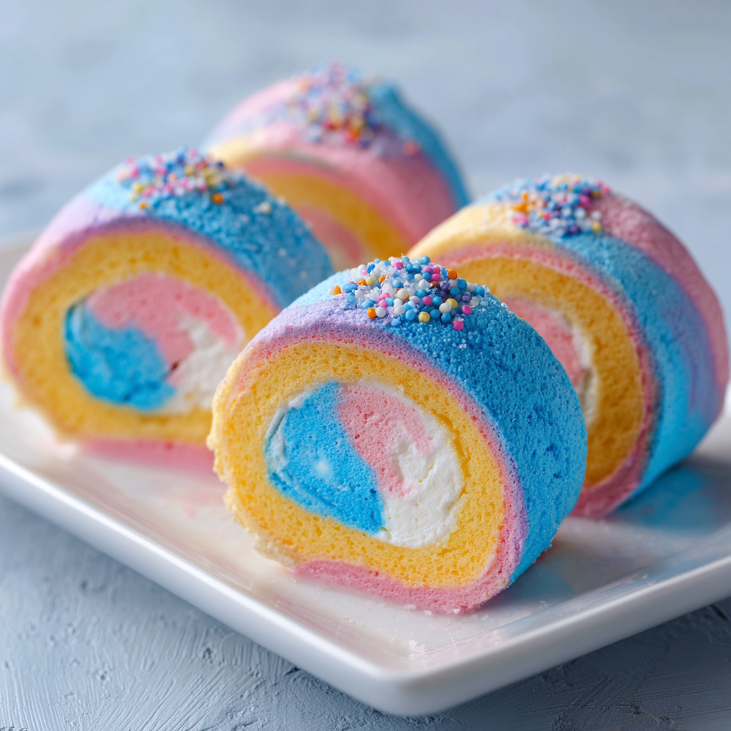Cotton Candy Ice Cream Rolls 🍭 Recipe - Recipe Image