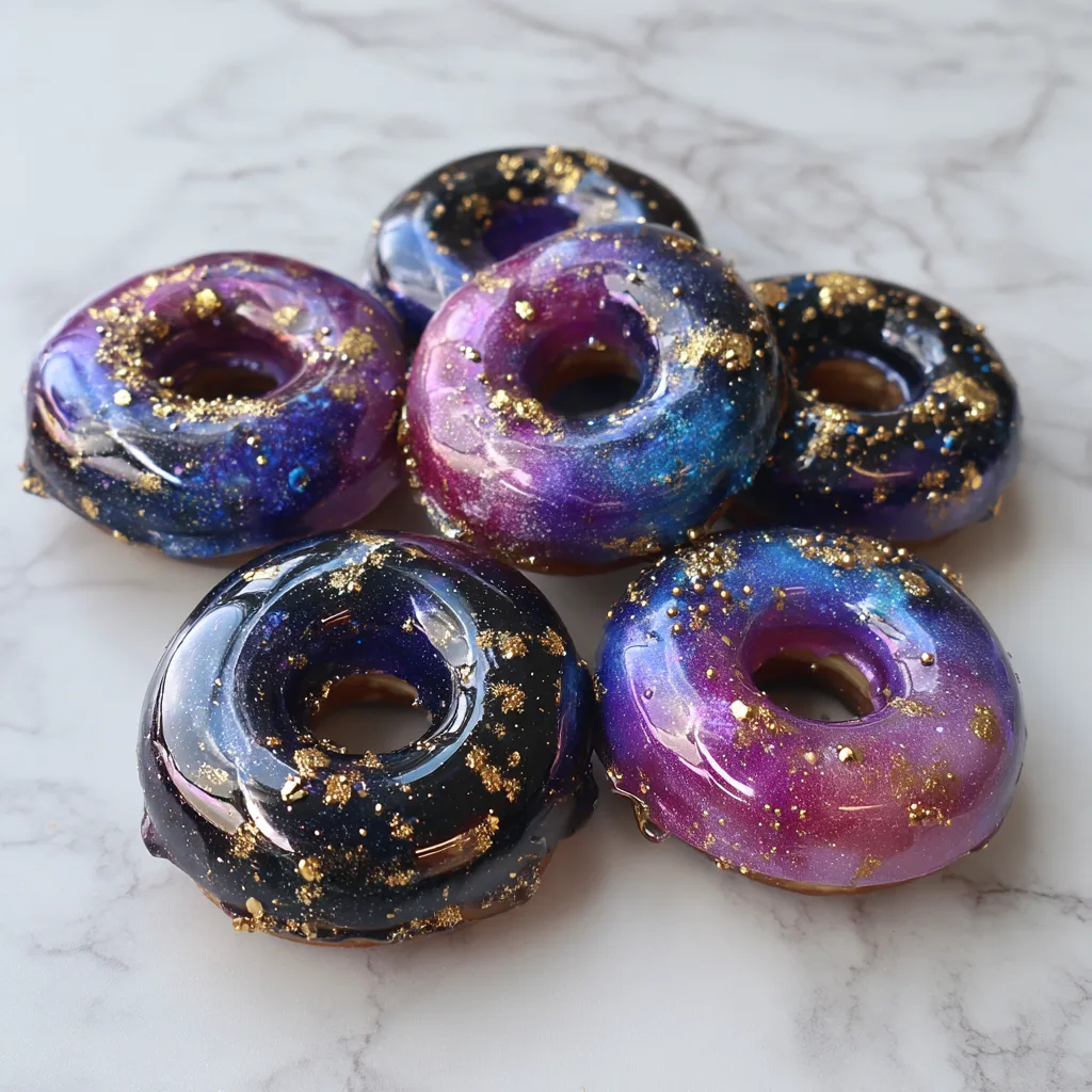 Galaxy Mirror Glaze Donuts 🌌 Recipe 3 Galaxy Mirror Glaze Donuts 🌌 Recipe - Recipe Image