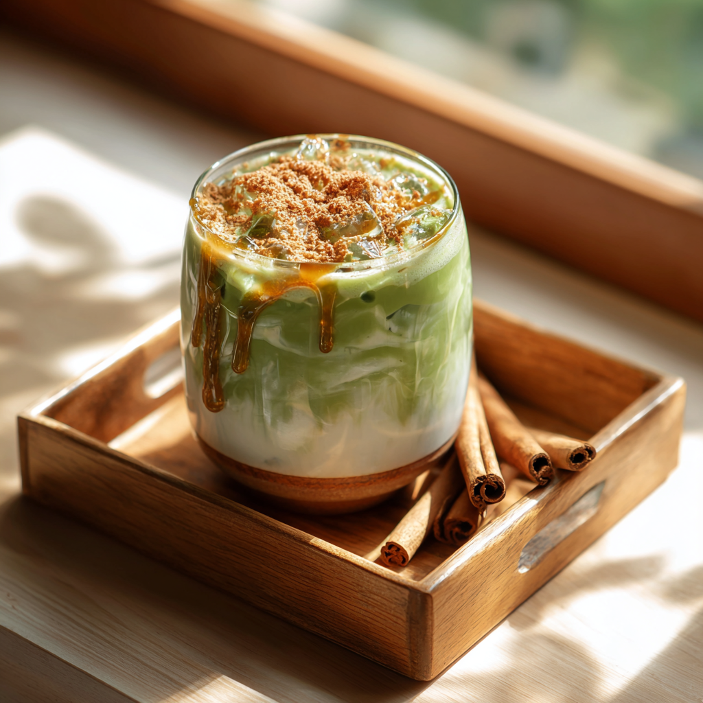 Iced Honey Cinnamon Matcha Recipe - Recipe Image