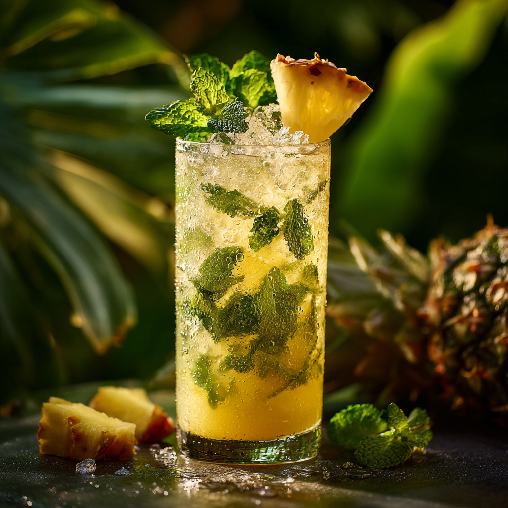 Pineapple Ginger Mojito (Non-Alcoholic) Recipe - Recipe Image