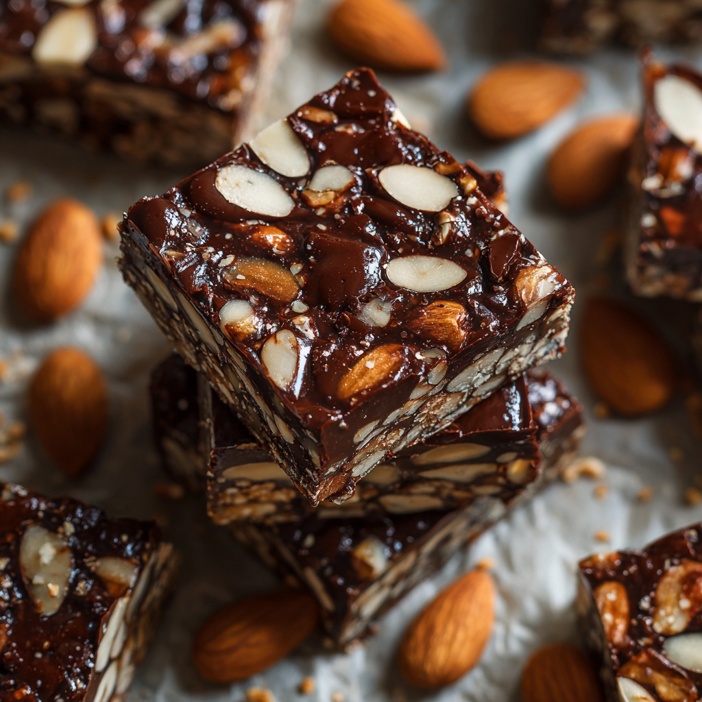 No Bake Chocolate Almond Bars Recipe 3 No Bake Chocolate Almond Bars Recipe - Recipe Image