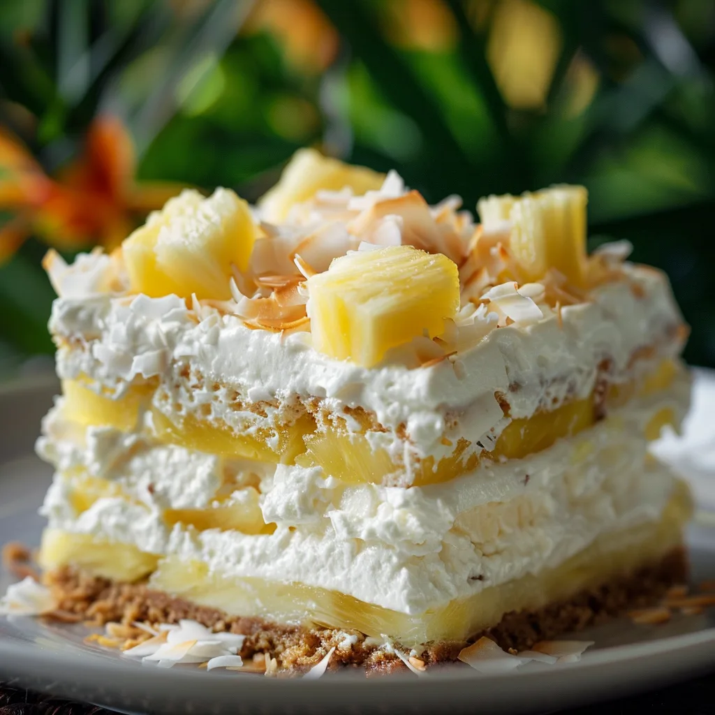 Coconut Pineapple Icebox Cake Recipe - Recipe Image