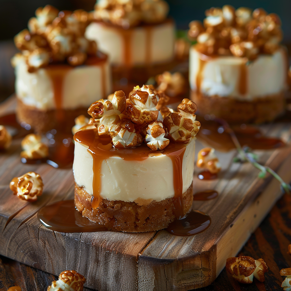 Caramel Popcorn Cheesecake 🍿 Recipe - Recipe Image