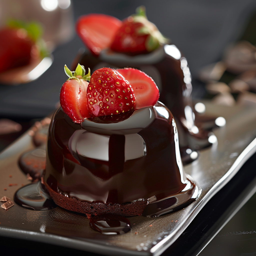 Strawberry Chocolate Dome Cakes 🍓 Recipe 3 Strawberry Chocolate Dome Cakes 🍓 Recipe - Recipe Image