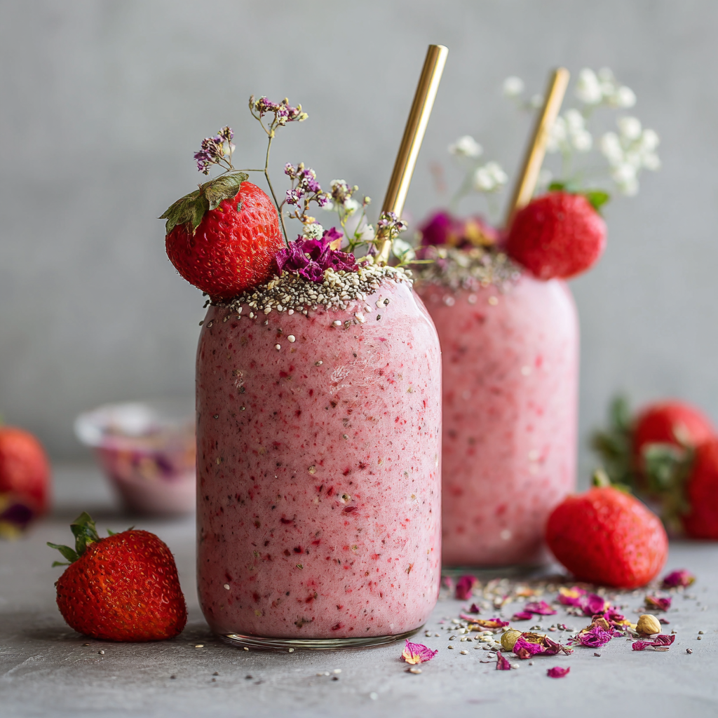 Strawberry Rose Milk Chia Bliss Recipe