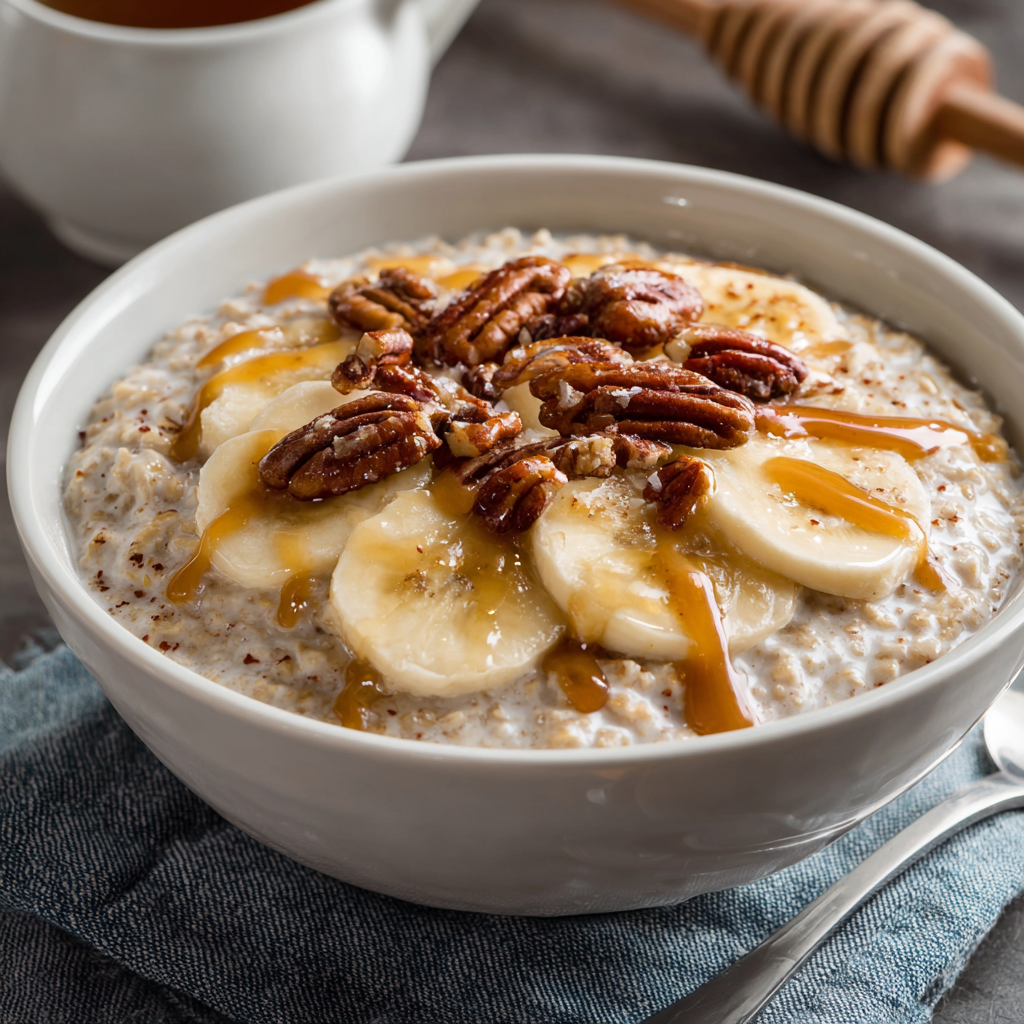 Maple Pecan Banana Cream Oatmeal Recipe
