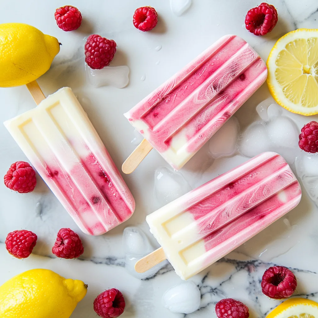 Raspberry Lemon Yogurt Popsicles Recipe - Recipe Image