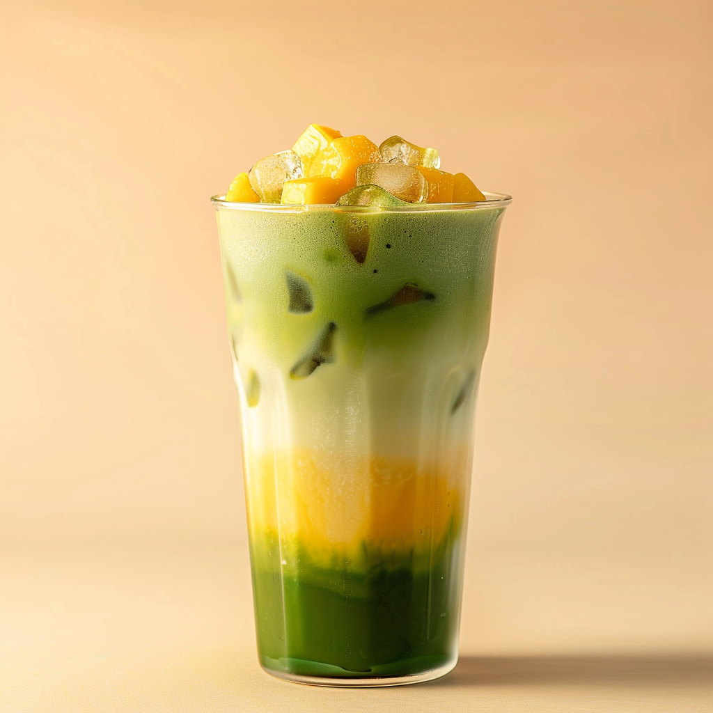 Iced Mango Matcha Latte Recipe 3 Iced Mango Matcha Latte Recipe - Recipe Image