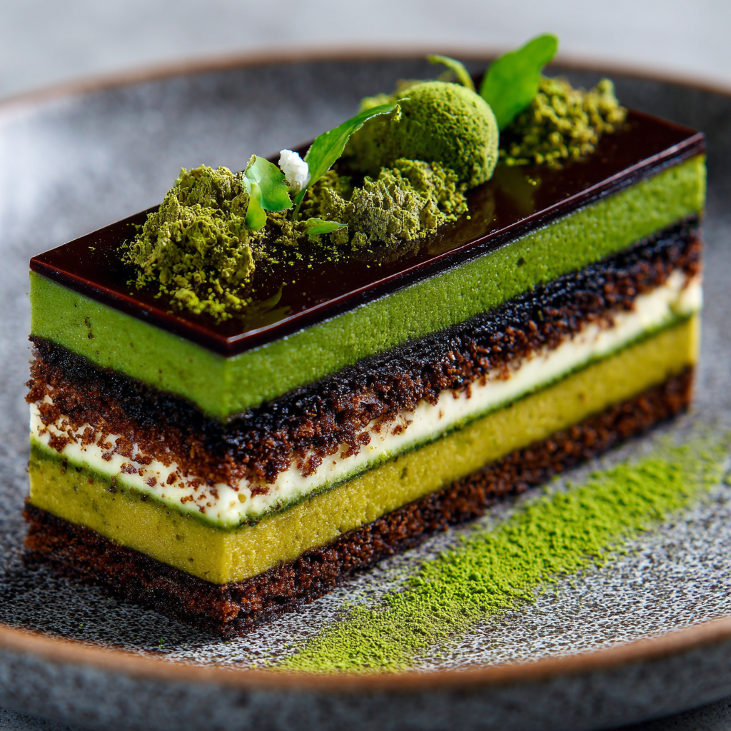 Matcha Opera Cake (Modern Style) Recipe