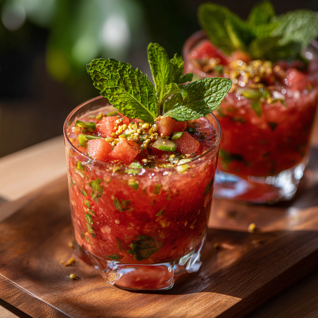 Watermelon Mint Granité Glass Recipe