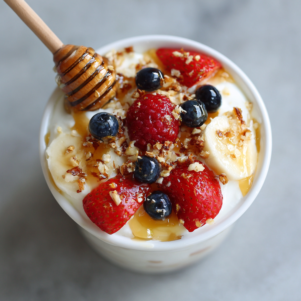 Frozen Yogurt Honey Parfait (Minimal Style) Recipe