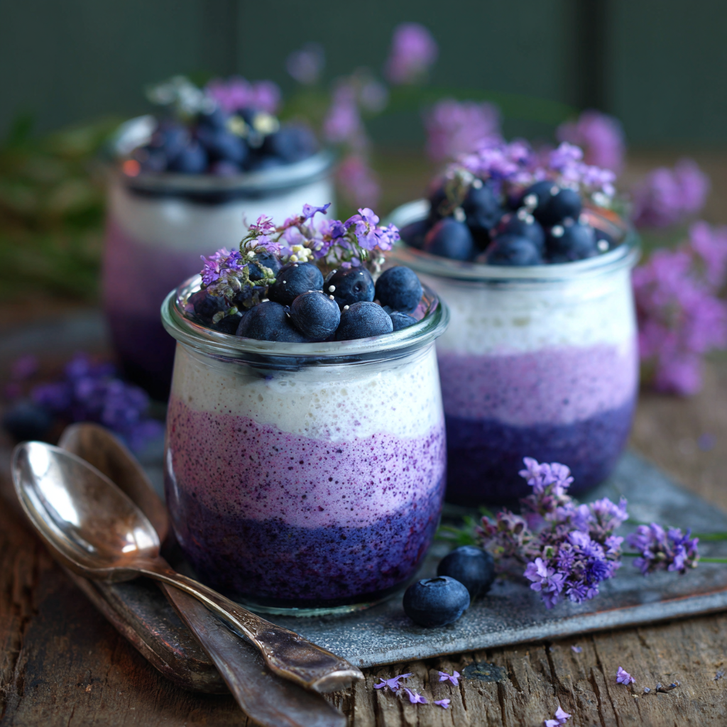 Lavender Blueberry Cream Pots Recipe