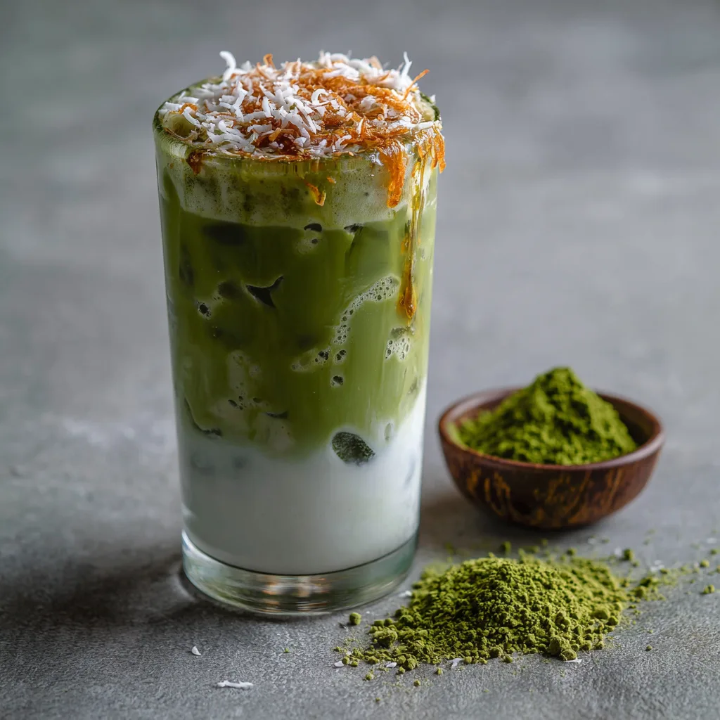 Coconut Iced Matcha Latte Recipe 3 Coconut Iced Matcha Latte Recipe - Recipe Image