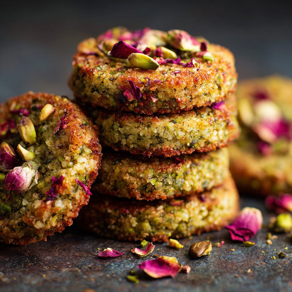 Pistachio Rose Butter Cookies Recipe