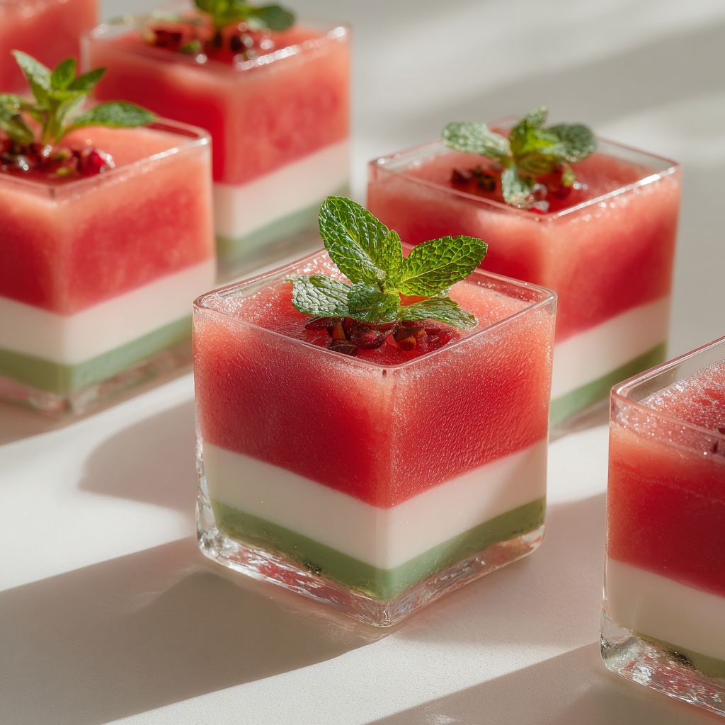 Layered Watermelon Cranberry Cups Recipe