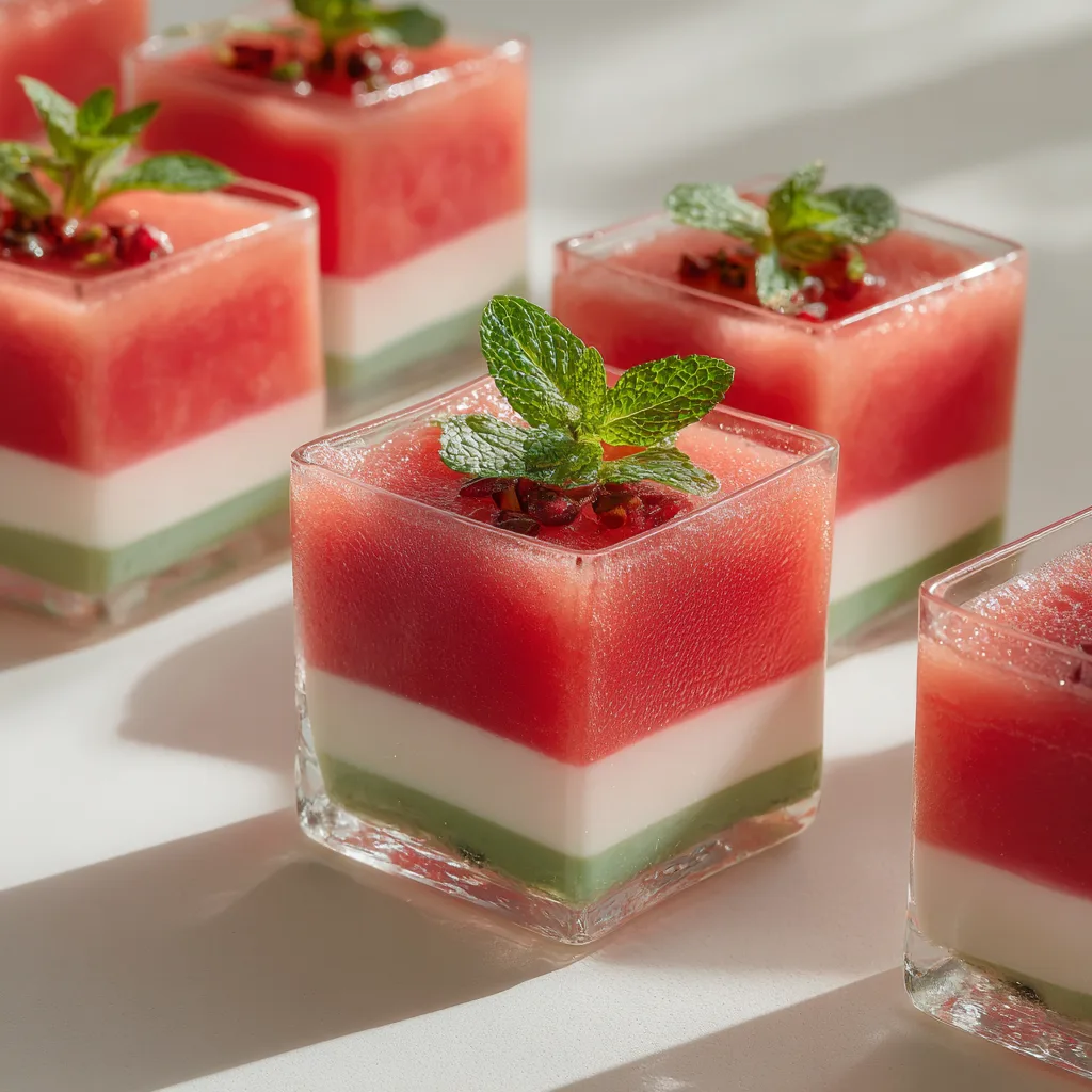 Layered Watermelon Cranberry Cups Recipe