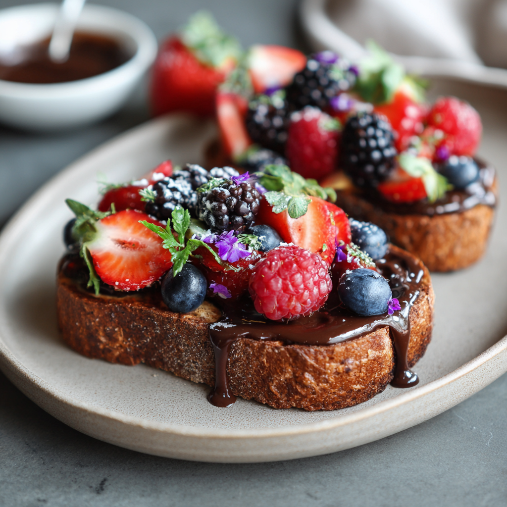 Chocolate Berry Toast Recipe - Recipe Image