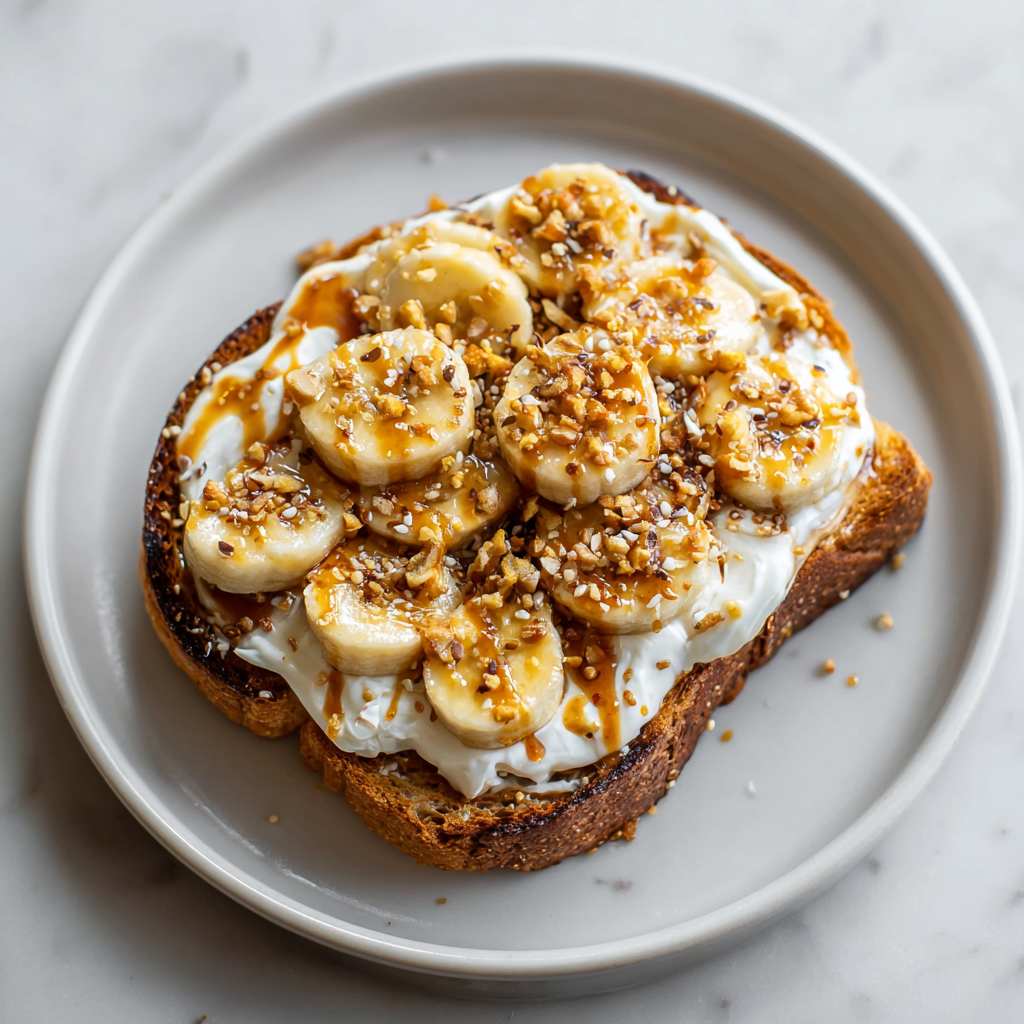Banana Biscuit Spread Toast Recipe